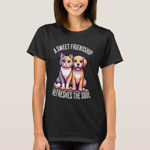 Eine süße Freundschaft erfrischt die Seele Katze H T-Shirt