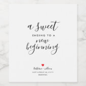 Eine süße Hochzeit, die zu einer neuen anfliegende Weinetikett (Einzelnes Label)