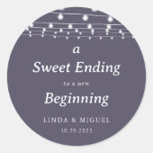 Eine süße Hochzeit für einen neuen Anfang Runder Aufkleber (Vorderseite)