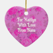 Eine süße Hütte Rosa und Lila Weihnachten Keramik Ornament (Hinten)