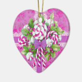 Eine süße Hütte Rosa und Lila Weihnachten Keramik Ornament (Links)