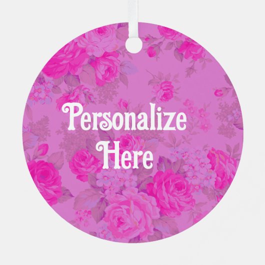 Eine süße Hütte Rosa und Lila Weihnachten Ornament Aus Metall (Rückseite)