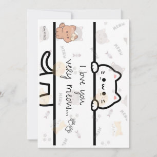 Eine süße 'Ich liebe dich'-Miau-Karte für einen ge Feiertagskarte