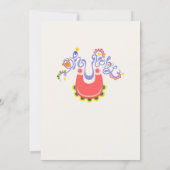 Eine Süsse ist unterwegs mit einer Babydusche Einladung (Rückseite)