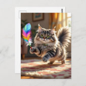 Eine süße Katze, die in der Touch Behalten wird Postkarte (Vorne/Hinten)