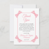 Eine süße kleine Baby Pink Bows Girl Baby Dusche Dankeskarte (Vorderseite)
