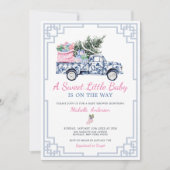 Eine süße kleine Baby Winter Chinoiserie Babydusch Einladung (Vorderseite)