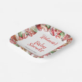 Eine süße kleine Babycreme-Rahmen-Dusche Pappteller (Gewinkelt)