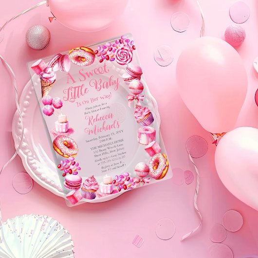 Eine süße kleine Babycreme-Rahmen-Girl-Babydusche Acryleinladungen