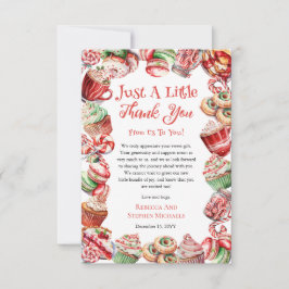 Eine süße kleine Babycreme-Rahmen-Girl-Babydusche Dankeskarte