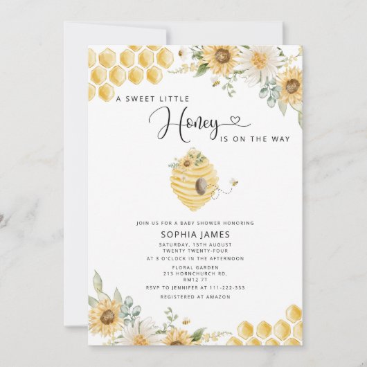 Eine süße, kleine Babydusche Einladung (Vorderseite)