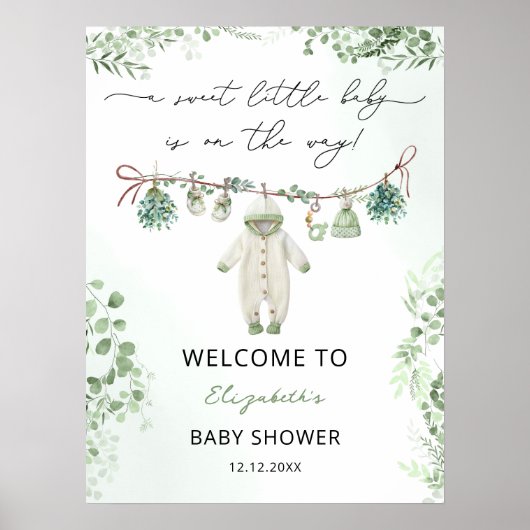 Eine süße kleine Babykleide Babydusche - Empfang Poster (Vorne)