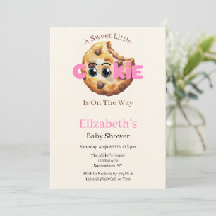 Eine süße kleine Cookie-Rosa-Baby-Party Einladung