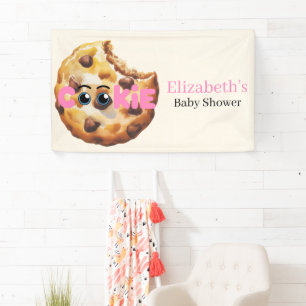 Eine süße kleine Cookie-Rosa-Baby-Party-Willkommen Banner