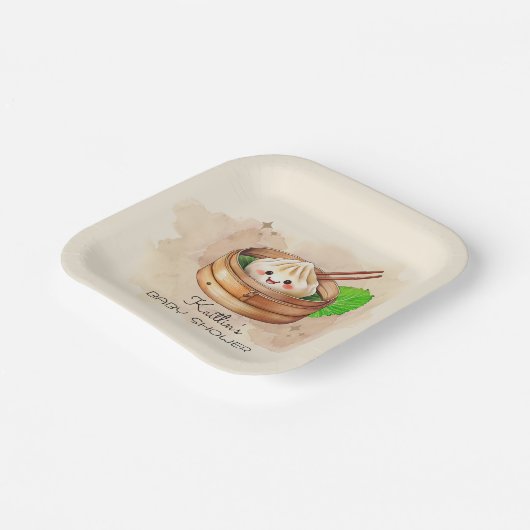 Eine süße kleine dumme Kwai Theme Babydusche Pappteller (Gewinkelt)