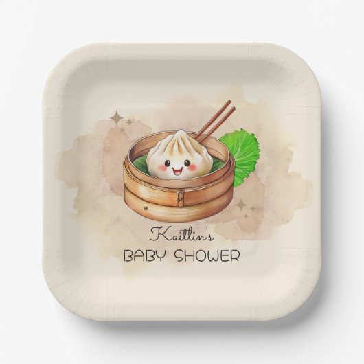 Eine süße kleine dumme Kwai Theme Babydusche Pappteller (Vorderseite)