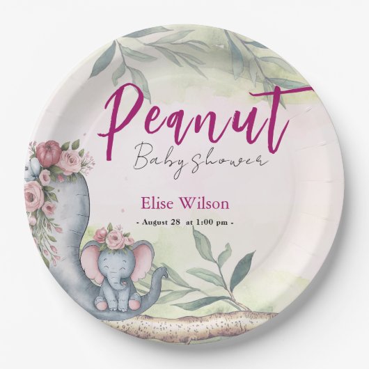 Eine süße kleine Erdnuss ist unterwegs Pappteller (Vorderseite)