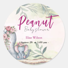 Eine süße kleine Erdnuss ist unterwegs Runder Aufkleber