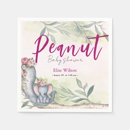 Eine süße kleine Erdnuss ist unterwegs Serviette (Vorderseite)