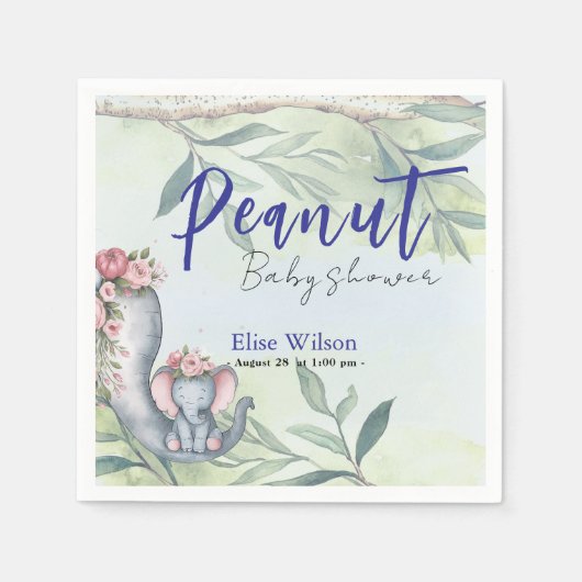 Eine süße kleine Erdnuss ist unterwegs Serviette (Vorderseite)