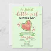 Eine süße Kleine Girl Watermelon Kinderdusche Einladung (Vorderseite)
