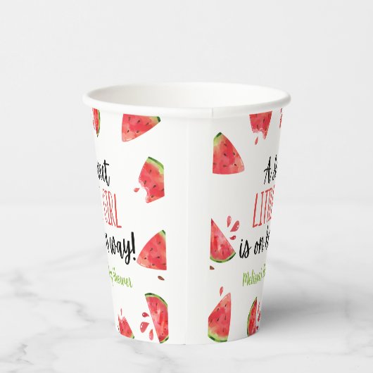 Eine süße Kleine Girl Watermelon Kinderdusche Pappbecher (Rechts)
