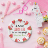 Eine süße Kleine Girl Watermelon Kinderdusche Pappteller (Party)