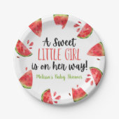 Eine süße Kleine Girl Watermelon Kinderdusche Pappteller (Vorderseite)