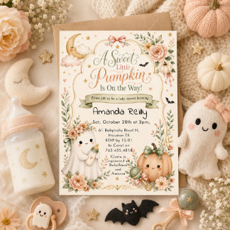 Eine süße kleine Kürbis-Baby-Shower-Einladung Einladung