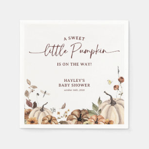 Eine süße kleine Kürbis-Herbst-Baby-Party Serviette