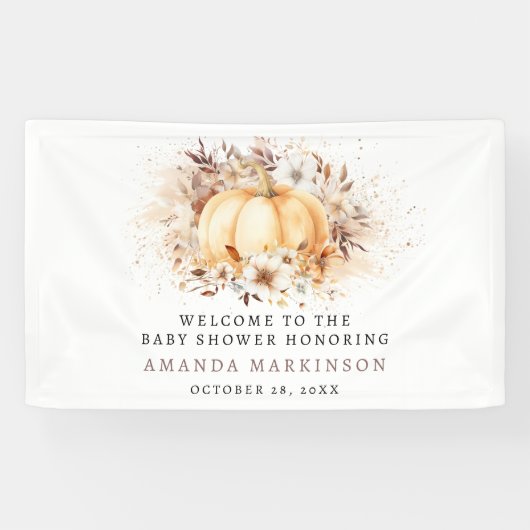 Eine süße kleine Kürbis-Neutral-Babydusche ist wil Banner (Horizontal)
