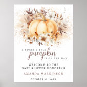 Eine süße kleine Kürbis-Neutral-Babydusche ist wil Poster (Vorne)