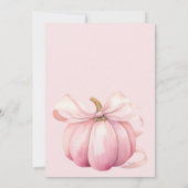 Eine süße kleine Kürbis Niedlich Pink Baby Dusche Einladung (Rückseite)