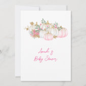 Eine süße kleine Kürbis Pink Greenery Baby Dusche Einladung (Rückseite)
