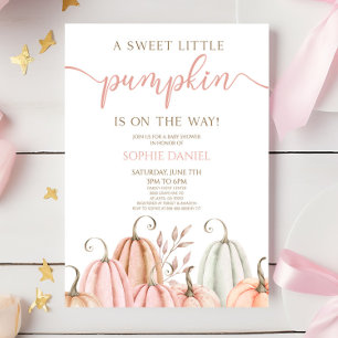 Eine süße kleine Kürbis rosa orange Babyparty Einladung