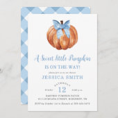 Eine süße kleine Kürbisdusche lädt ein Einladung (Vorne/Hinten)