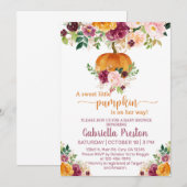 Eine süße kleine Kürbisdusche lädt ein. Einladung (Vorne/Hinten)