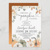 Eine süße kleine Kürbisfallen-Babydusche - Einladu Einladung (Vorne/Hinten)