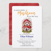 Eine süße, kleine Mashroom-Fee ist unterwegs Einladung (Vorne/Hinten)