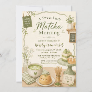 Eine süße kleine Matcha-Morgen-Baby-Party Einladung