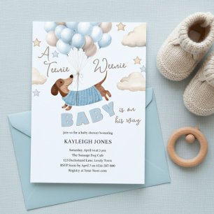 Eine süße kleine niedliche Dachshund-Jungen-Baby-P Einladung