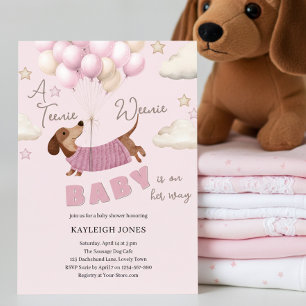 Eine süße kleine niedliche Dachshund-Mädchen-Babyp Einladung