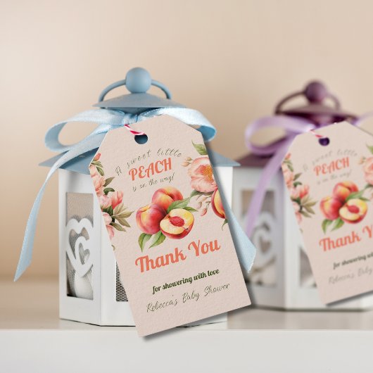 Eine süße kleine Pfirsichblütendusche Geschenkanhänger