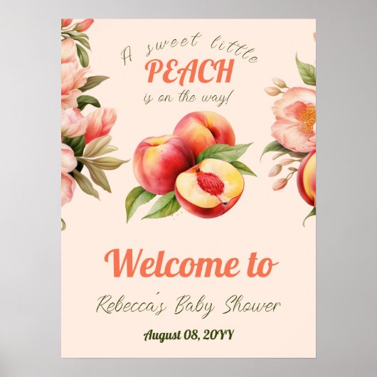 Eine süße kleine Pfirsichblütendusche Poster (Vorne)