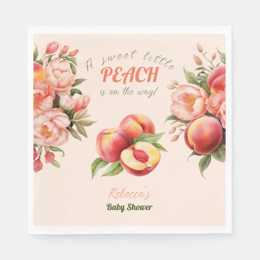 Eine süße kleine Pfirsichblütendusche Serviette (Vorderseite)