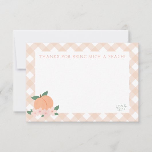 Eine süße kleine Pfirsichdusche Dankeskarte (Vorderseite)