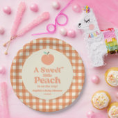 Eine süße kleine Pfirsichfrucht Rosa Orangen Babyd Pappteller (Party)