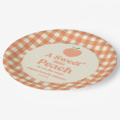 Eine süße kleine Pfirsichfrucht Rosa Orangen Babyd Pappteller (Schrägansicht)