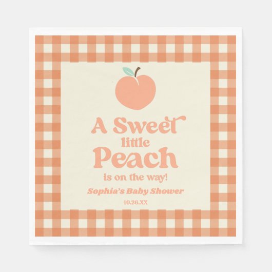 Eine süße kleine Pfirsichfrucht Rosa Orangen Babyd Serviette (Vorderseite)