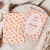 Eine süße kleine Pfirsichpastel Kinderdusche - Ein Einladung